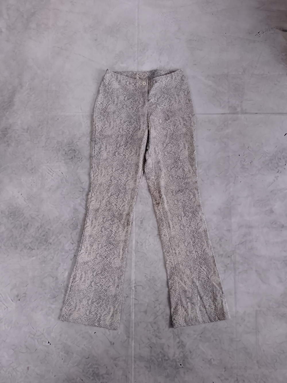 Vintage 90s Printed Flare Pants - Neutral Faux Snake Print CHADO SPICE GIRLS